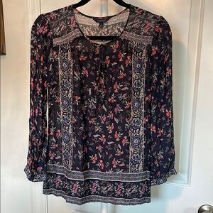 Lucky Brand Floral Long Sleeve Blouse